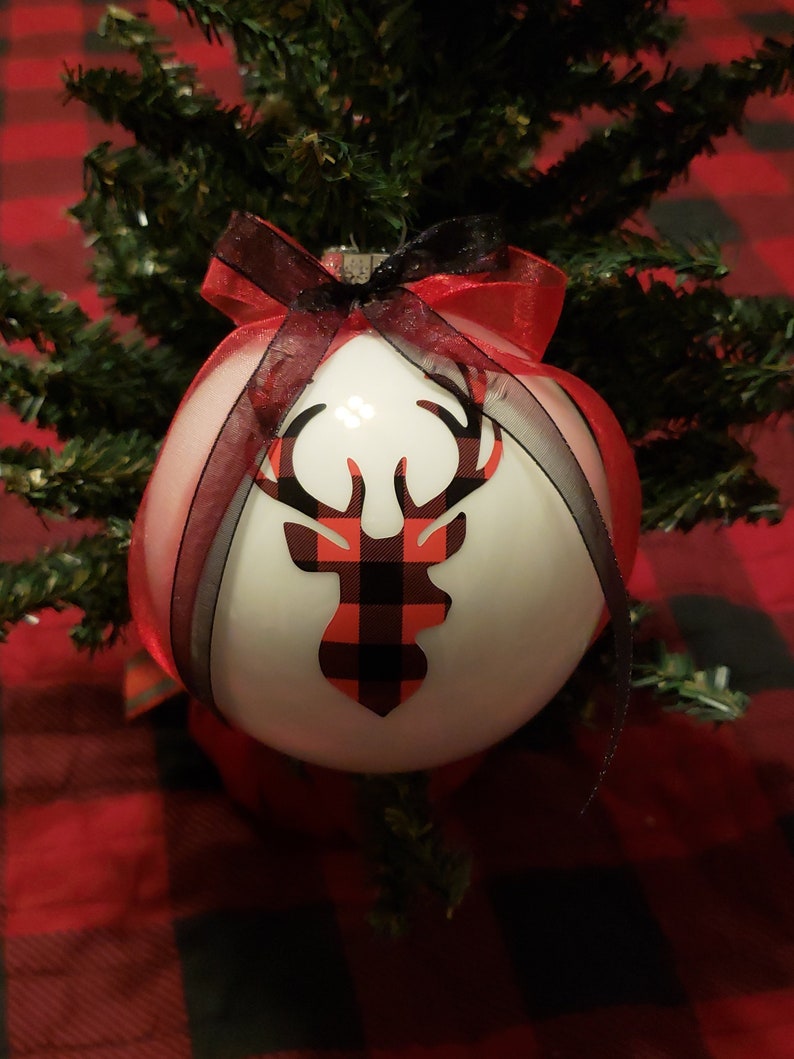 Deer Christmas Ornament red /& black