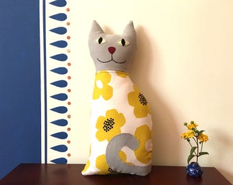 Cat Pillow, Decorative Pillow, Plushie, Handmade Pillow