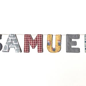 Fabric Name Banner, Name Banner, Fabric Letter Banner, Baby Shower Gift, Nursery Decor, Baby Name Banner