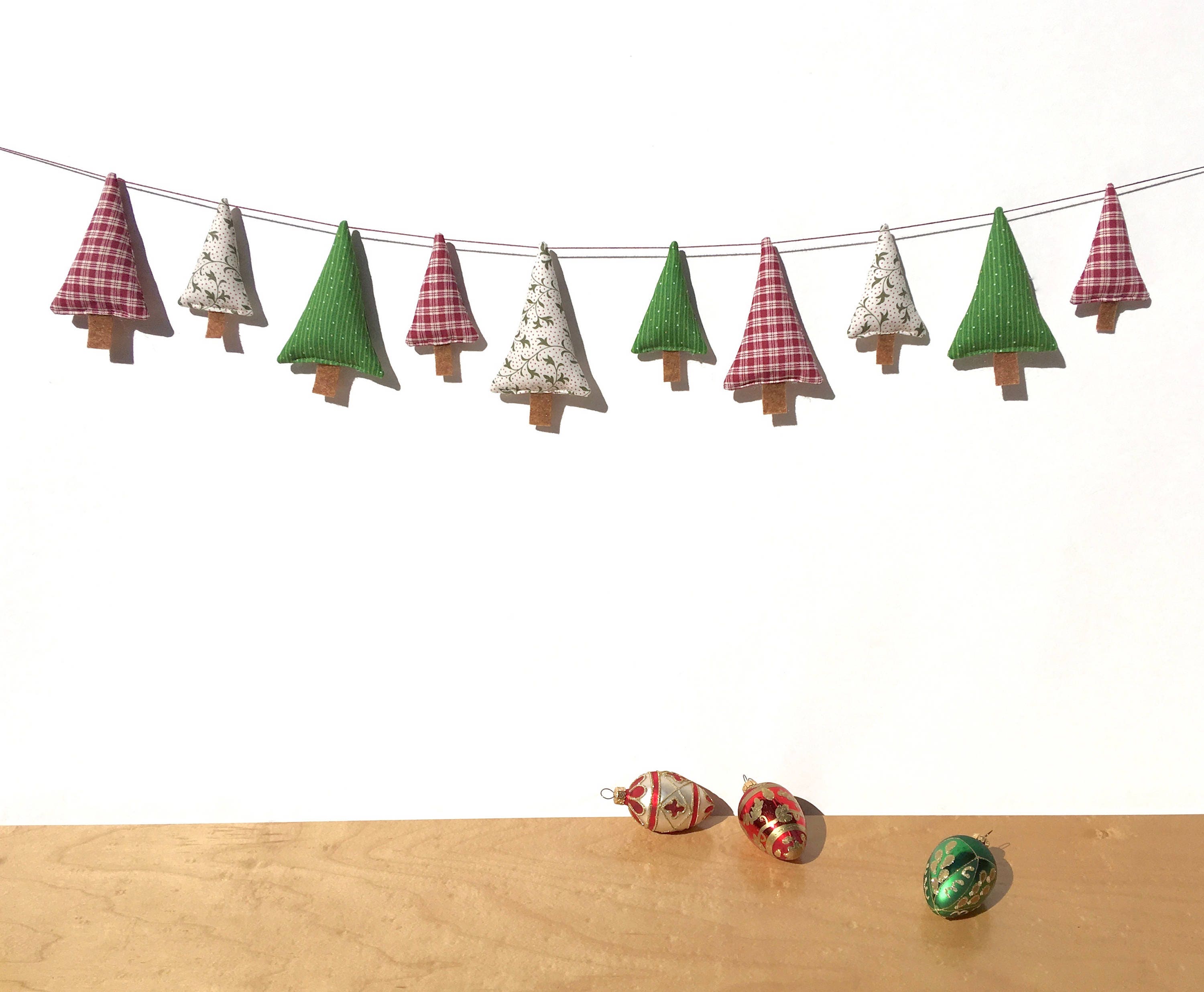 Christmas Tree Banner Holiday Banner Fabric Christmas Etsy