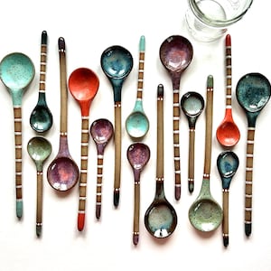 Pair of Spoons, Ceramic Spoons, Handmade Spoons, Functional Ceramic Spoons, Housewarming, Hostess Present