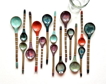 Pair of Spoons, Ceramic Spoons, Handmade Spoons, Functional Ceramic Spoons, Housewarming, Hostess Present