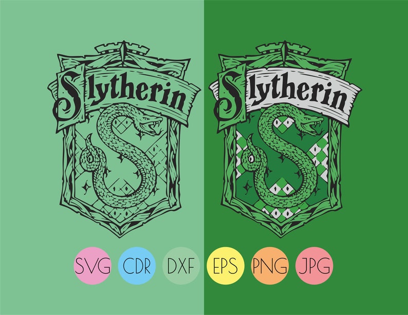 Slytherin crest svg cut file instant download Harry Potter | Etsy