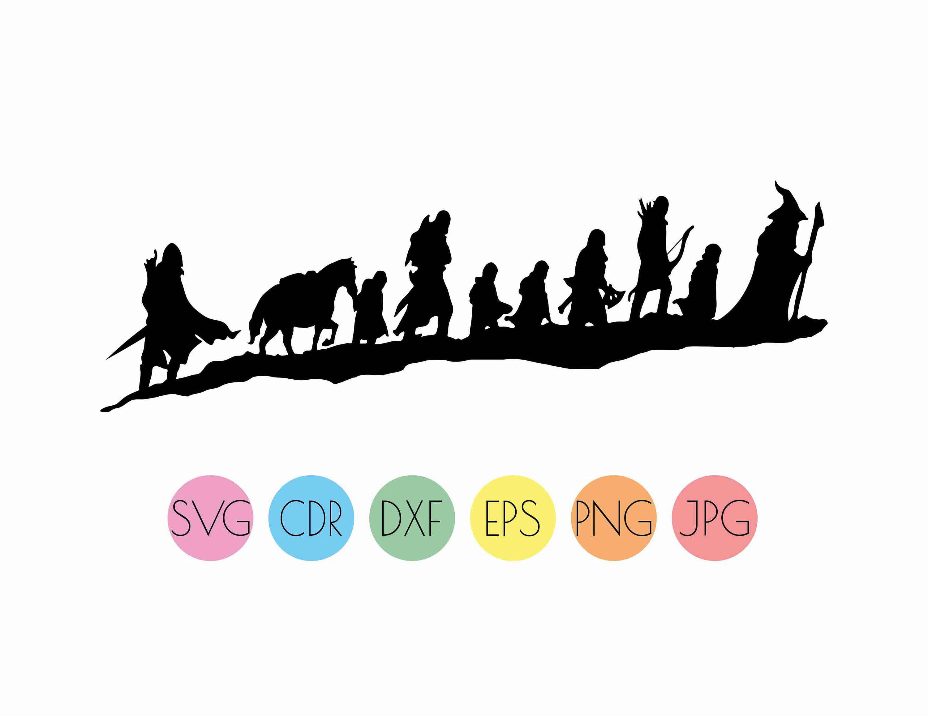The Lord of the Rings svg cut file instant download Lotr Etsy