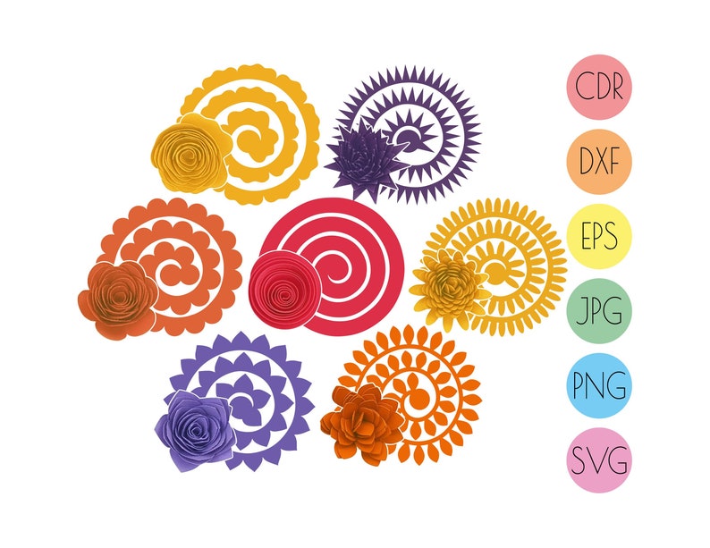 Download Paper flower svg cut file vector flower template design 3d ...