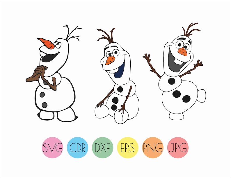 olaf svg cut file instant download frozen vector print etsy