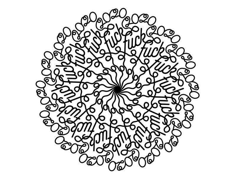 Download F word mandala svg clipart handlettered mandala cut file ...