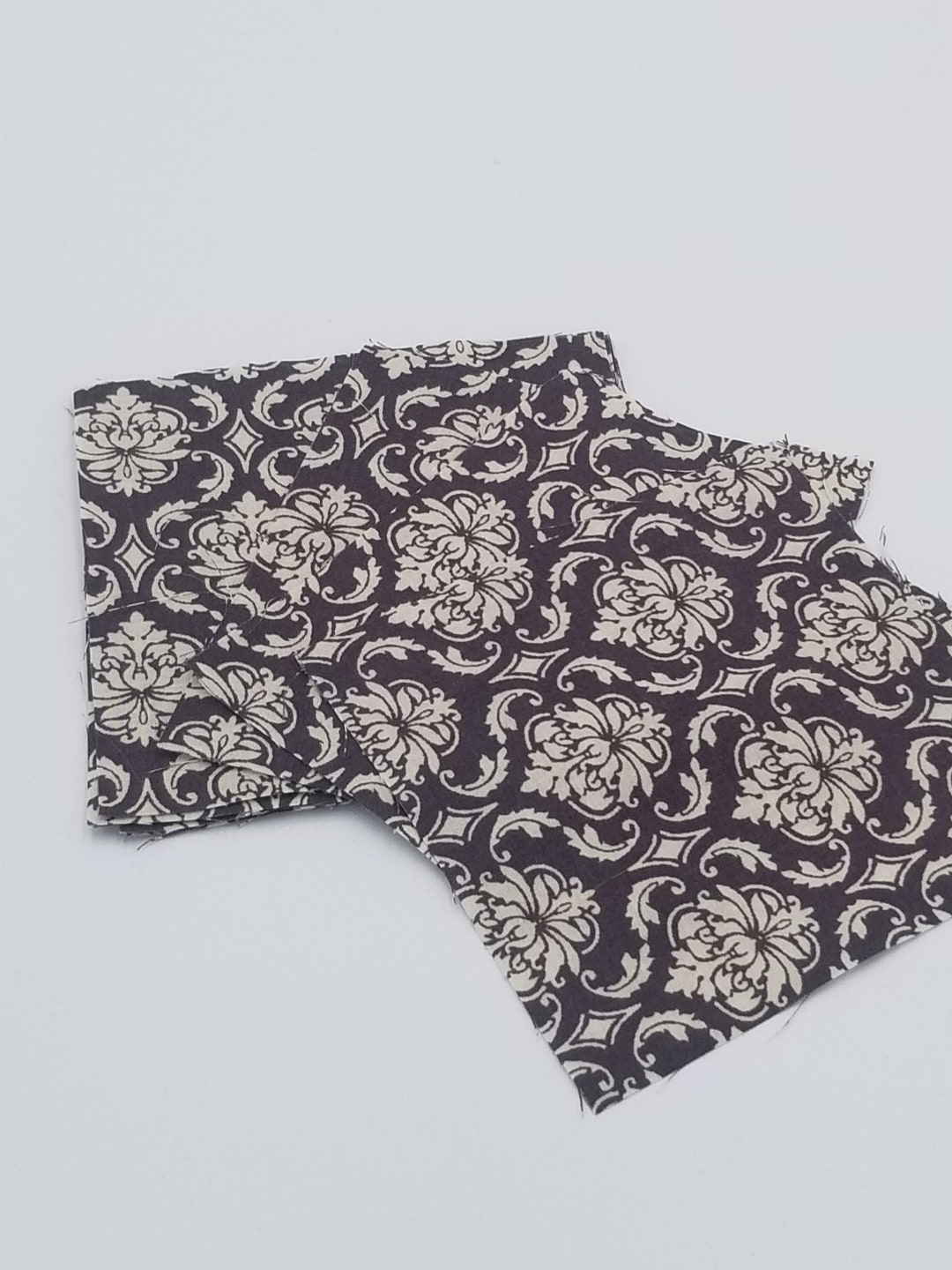 Brown Damask Fabric Squares 10 Precut 5 Inch Coffee Walnut Etsy