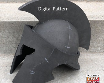 Digital Pattern: Classic Spartan Greek Style Helmet for EVA foam. With instructional Video!  Athena, Roman, Trojan, Gladiator