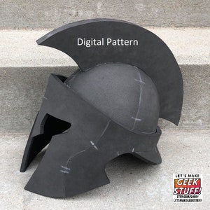 Digital Pattern: Classic Spartan Greek Style Helmet for EVA foam. With instructional Video!  Athena, Roman, Trojan, Gladiator