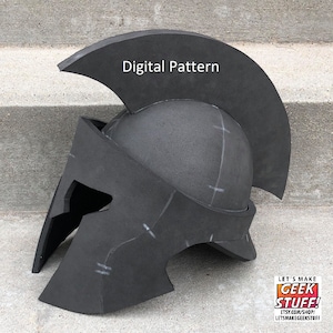 Digital Pattern: Classic Spartan Greek Style Helmet for EVA foam. With instructional Video!  Athena, Roman, Trojan, Gladiator