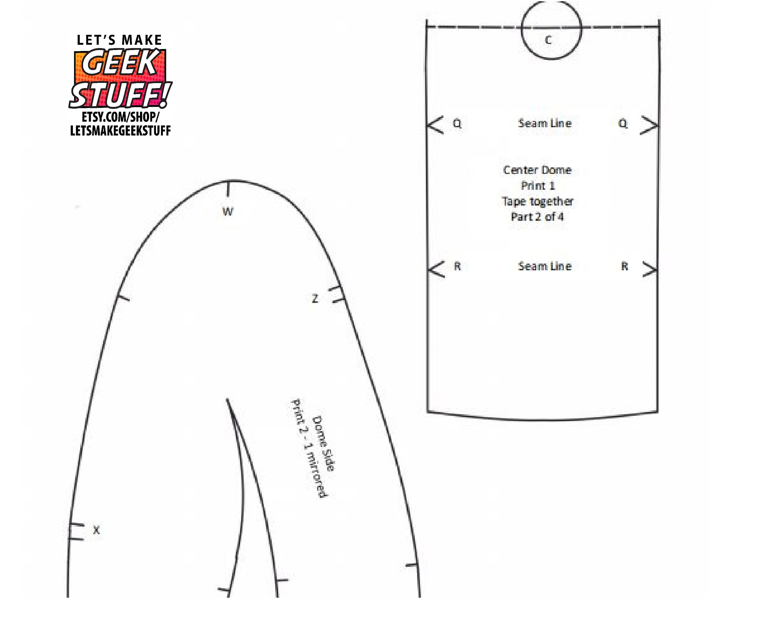 Digital Pattern EVA Foam Dome With No Center Seam for Cosplay Etsy