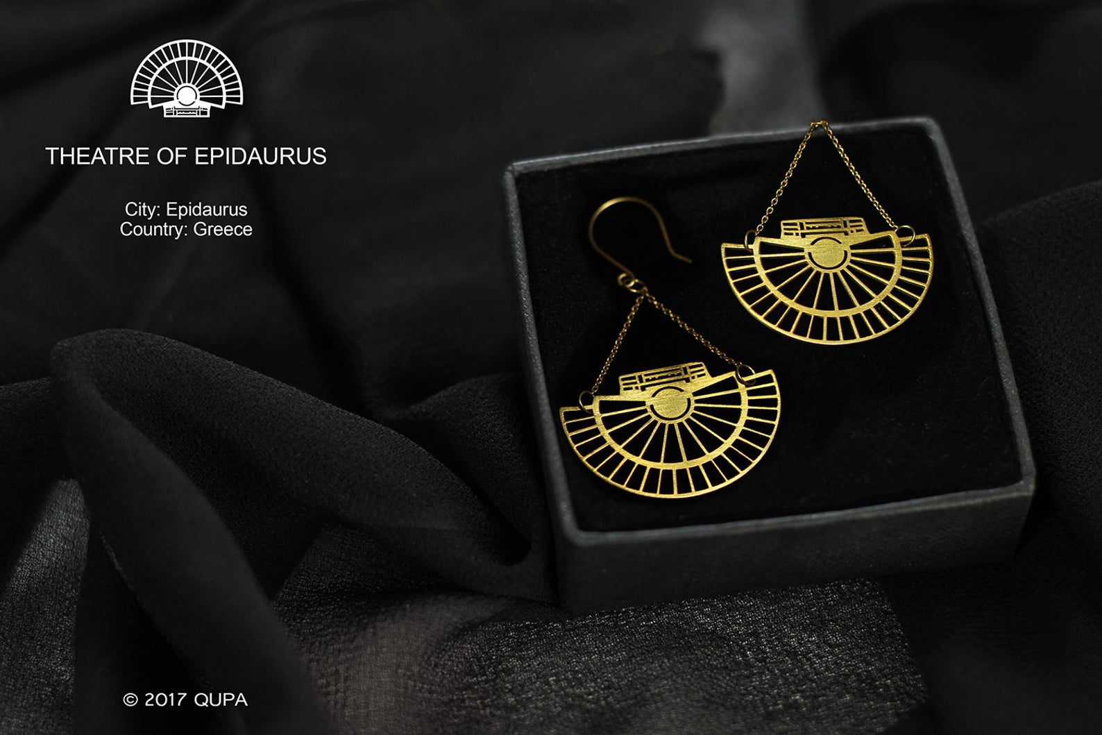 THEATRE of EPIDAURUS earrings in Gold