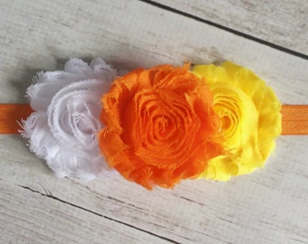 Candy Corn Headband-Baby Halloween Headband, Girls Halloween Headband, Newborn headband, Toddler Headband, Halloween Hair Bow, Fall Headband