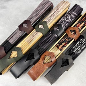 Leather Holster for Large 13” Clack Fan available in Jet Black, Antique Brown, Charcoal Gray, Army Green and Chocolate Brown image 17