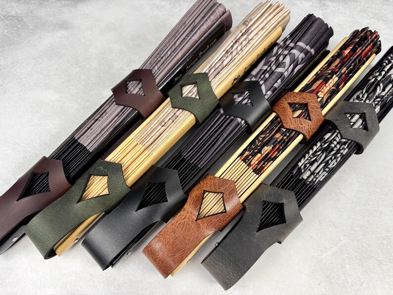 Leather Holster for Large 13” Clack Fan available in Jet Black, Antique Brown, Charcoal Gray, Army Green and Chocolate Brown image 17