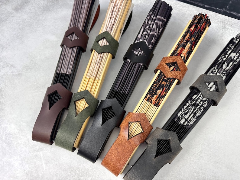 Leather Holster for Large 13” Clack Fan available in Jet Black, Antique Brown, Charcoal Gray, Army Green and Chocolate Brown image 1