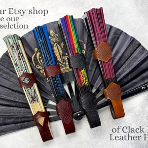 Leather Holster for Large 13” Clack Fan available in Jet Black, Antique Brown, Charcoal Gray, Army Green and Chocolate Brown image 15