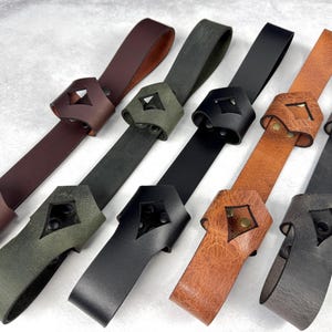 Leather Holster for Large 13” Clack Fan available in Jet Black, Antique Brown, Charcoal Gray, Army Green and Chocolate Brown image 5