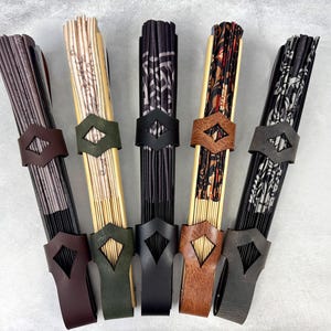 Leather Holster for Large 13” Clack Fan available in Jet Black, Antique Brown, Charcoal Gray, Army Green and Chocolate Brown image 9