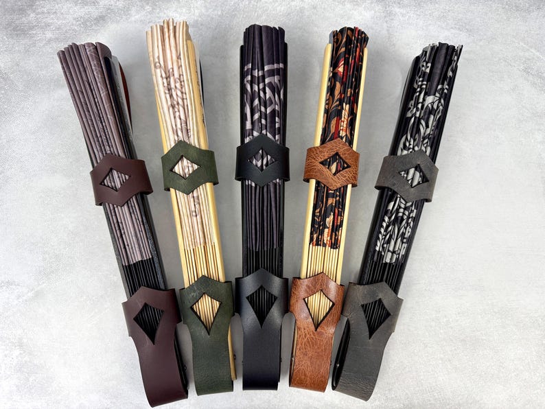 Leather Holster for Large 13” Clack Fan available in Jet Black, Antique Brown, Charcoal Gray, Army Green and Chocolate Brown image 9