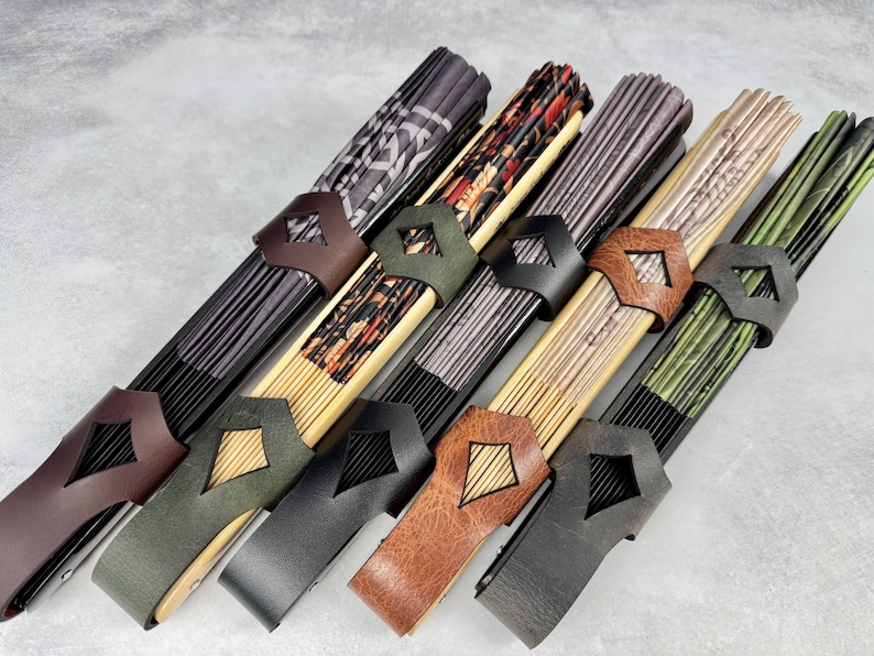 Leather Holster for Large 13” Clack Fan available in Jet Black, Antique Brown, Charcoal Gray, Army Green and Chocolate Brown image 16