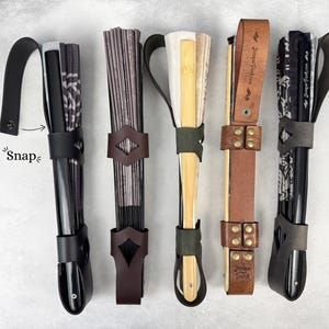 Leather Holster for Large 13” Clack Fan available in Jet Black, Antique Brown, Charcoal Gray, Army Green and Chocolate Brown image 18