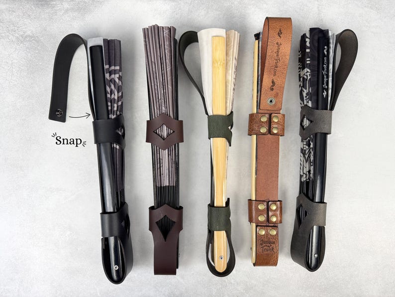 Leather Holster for Large 13” Clack Fan available in Jet Black, Antique Brown, Charcoal Gray, Army Green and Chocolate Brown image 18
