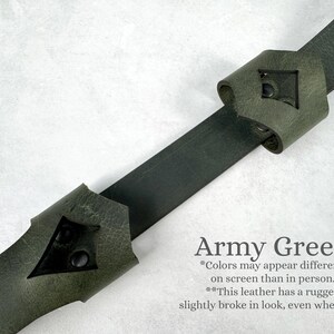 Leather Holster for Large 13” Clack Fan available in Jet Black, Antique Brown, Charcoal Gray, Army Green and Chocolate Brown Army Green