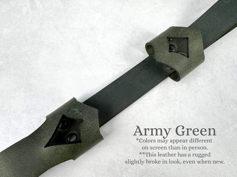 Leather Holster for Large 13” Clack Fan available in Jet Black, Antique Brown, Charcoal Gray, Army Green and Chocolate Brown Army Green