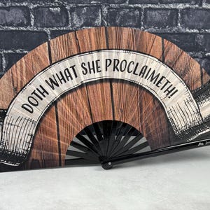 Doth What She Proclaimeth Large Clack Fan Designed by Tara Vojta, Manufactured in Limited Edition Batches