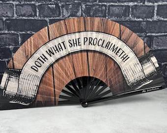Doth What She Proclaimeth Large Clack Fan Designed by Tara Vojta, Manufactured in Limited Edition Batches