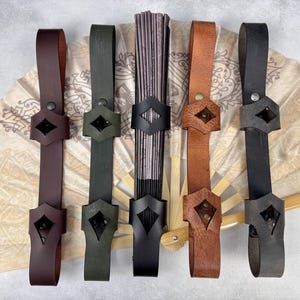 Leather Holster for Large 13” Clack Fan available in Jet Black, Antique Brown, Charcoal Gray, Army Green and Chocolate Brown image 8