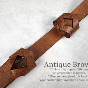 Leather Holster for Large 13” Clack Fan available in Jet Black, Antique Brown, Charcoal Gray, Army Green and Chocolate Brown Antique Brown