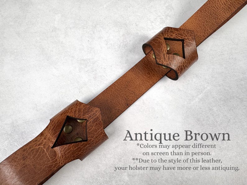 Leather Holster for Large 13” Clack Fan available in Jet Black, Antique Brown, Charcoal Gray, Army Green and Chocolate Brown Antique Brown