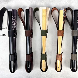 Leather Holster for Large 13” Clack Fan available in Jet Black, Antique Brown, Charcoal Gray, Army Green and Chocolate Brown image 7