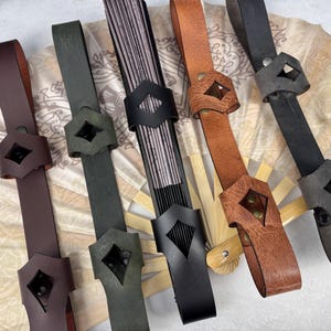 Leather Holster for Large 13” Clack Fan available in Jet Black, Antique Brown, Charcoal Gray, Army Green and Chocolate Brown image 2