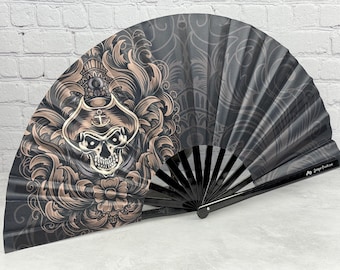 Pirate Jolly Roger Large Clack Fan Designed by Tara Vojta, Manufactured In Small Batches