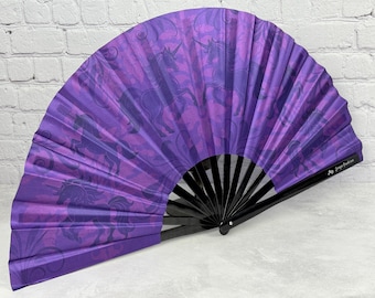 Großer Clack Fächer Lila Einhorn Entwurf Tara Vojta, Hergestellt In Kleinserien