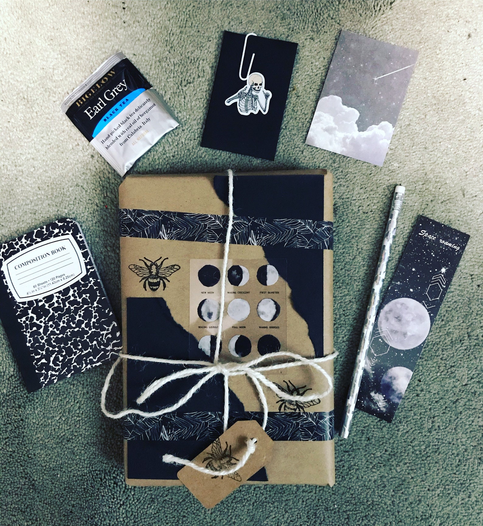 black and white themed Blind date book package