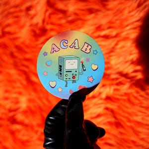 ACAB ICE Niedliche BMO Rainbow Adventure time Molotov Aufkleber mit Herz und Stern Candy