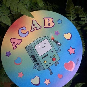 ACAB ICE Niedliche BMO Rainbow Adventure time Molotov Aufkleber mit Herz und Stern Candy