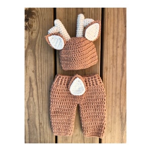 Crochet Deer Outfit: Newborn Photo Prop or Baby Shower Gift, Antler Hat