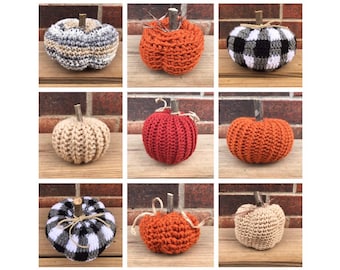 Pumpkin, Crochet Pumpkin, pumpkin decor, home decor, fall decor, flannel pumpkin, plaid pumpkin, flannel, plaid, decoration, autum, fall sea