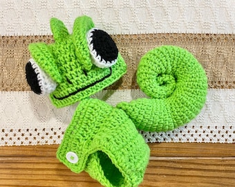 Crochet Lizard Hat: Chameleon Costume