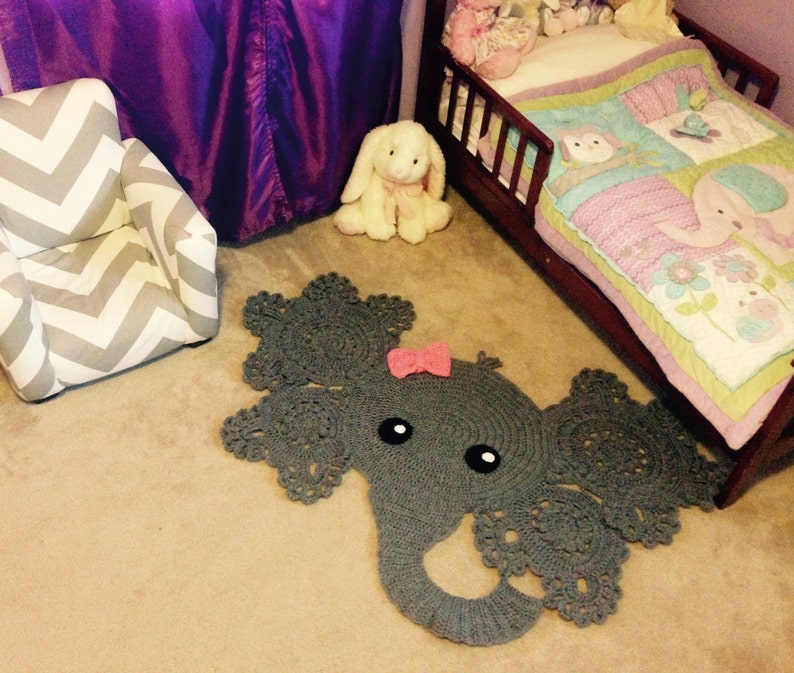 Elephant Rug crochet rug baby elephant decor boy or girl Etsy