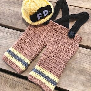 Fireman Outfit, Fireman Overalls, Fireman hat, newborn fireman photo shoot, fireman photo shoot props, baby shower gift, first birthday