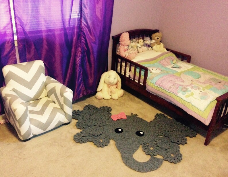 Elephant Rug Crochet Rug Baby Elephant Decor Boy or Girl Etsy