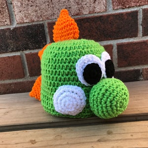 Dino Hat, Dinosaur Costume, Yoshi inspired Hat, Halloween Costume, Mario themed Costume, first birthday photo shoot, newborn pictures, props
