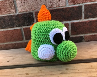 Gorro de dinosaurio de crochet: disfraz de dinosaurio inspirado en Yoshi